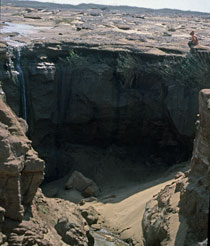 Hiking down the Uniab River towards the Atlantic Ocean on the Skeleton Coast in Namibia