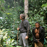 Paul Augustinus and a local guide in the rainforests of the Congo